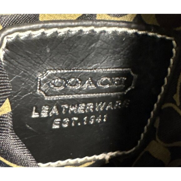 Coach Black Signature Crossbody Canvas Shoulder Bag Hippie Turnlock Monogram - Picture 7 of 14